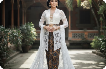 Kebaya in garden setting